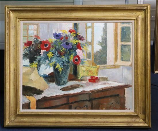 § Nadia Benois (1896-1975) The Open Window 20 x 24.5in.